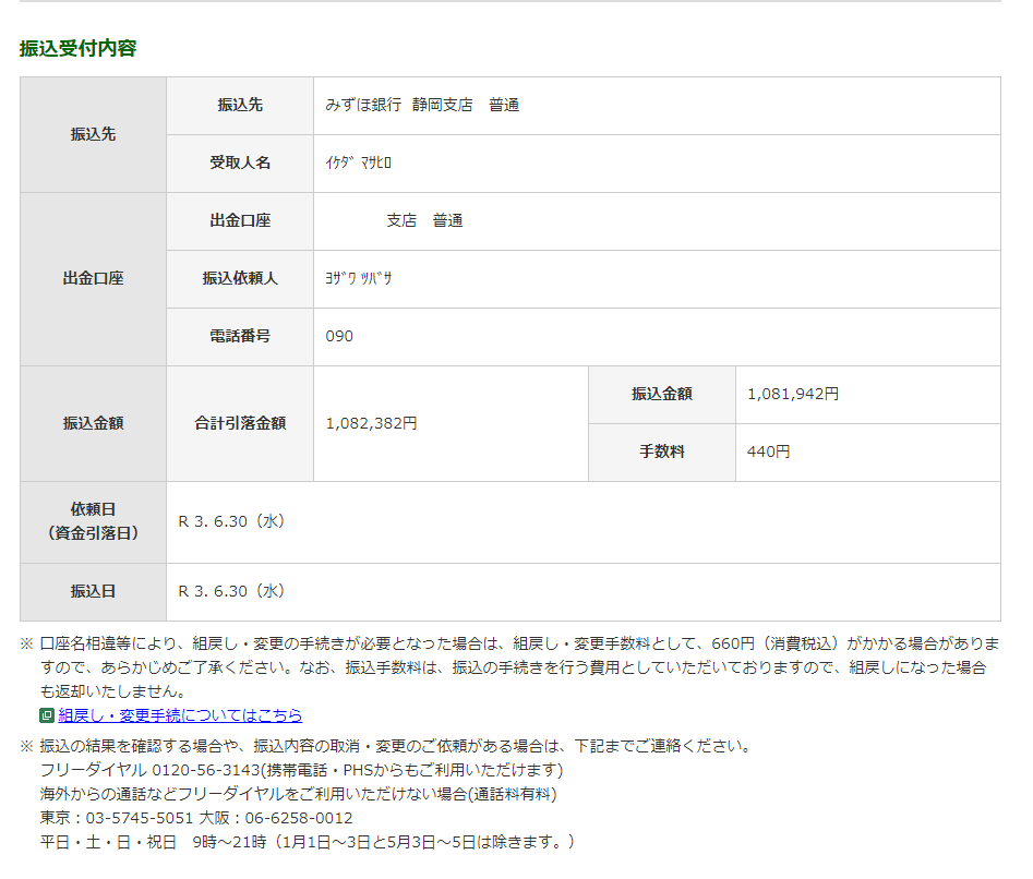与沢翼→池田昌弘様への送金記録